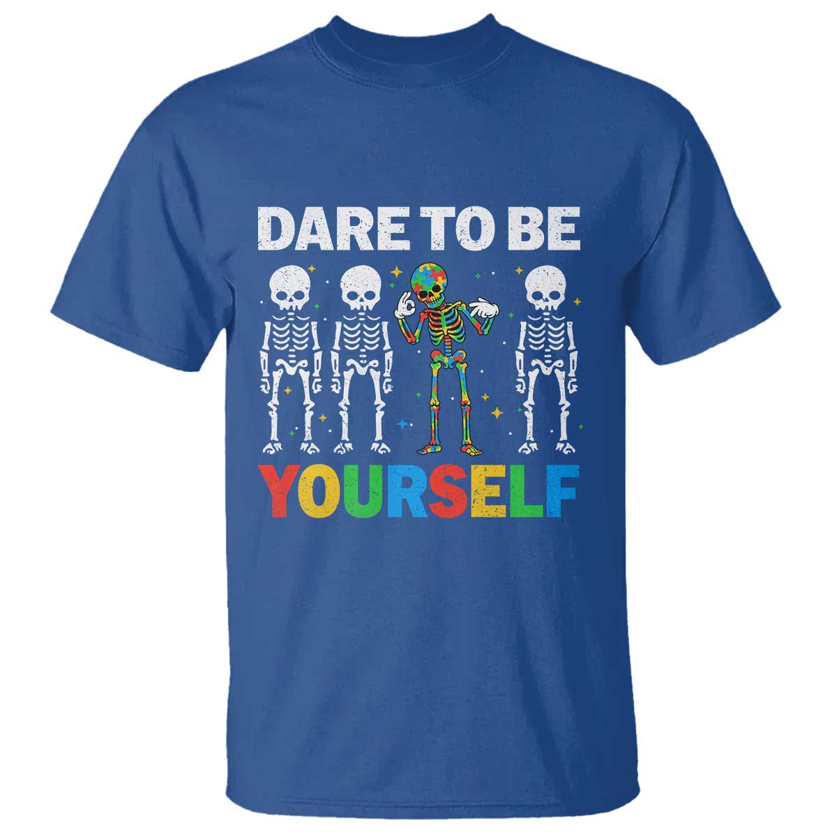 Autism Support 67 T Shirt Dare To Be Yourself Six Seven Autism Skeleton