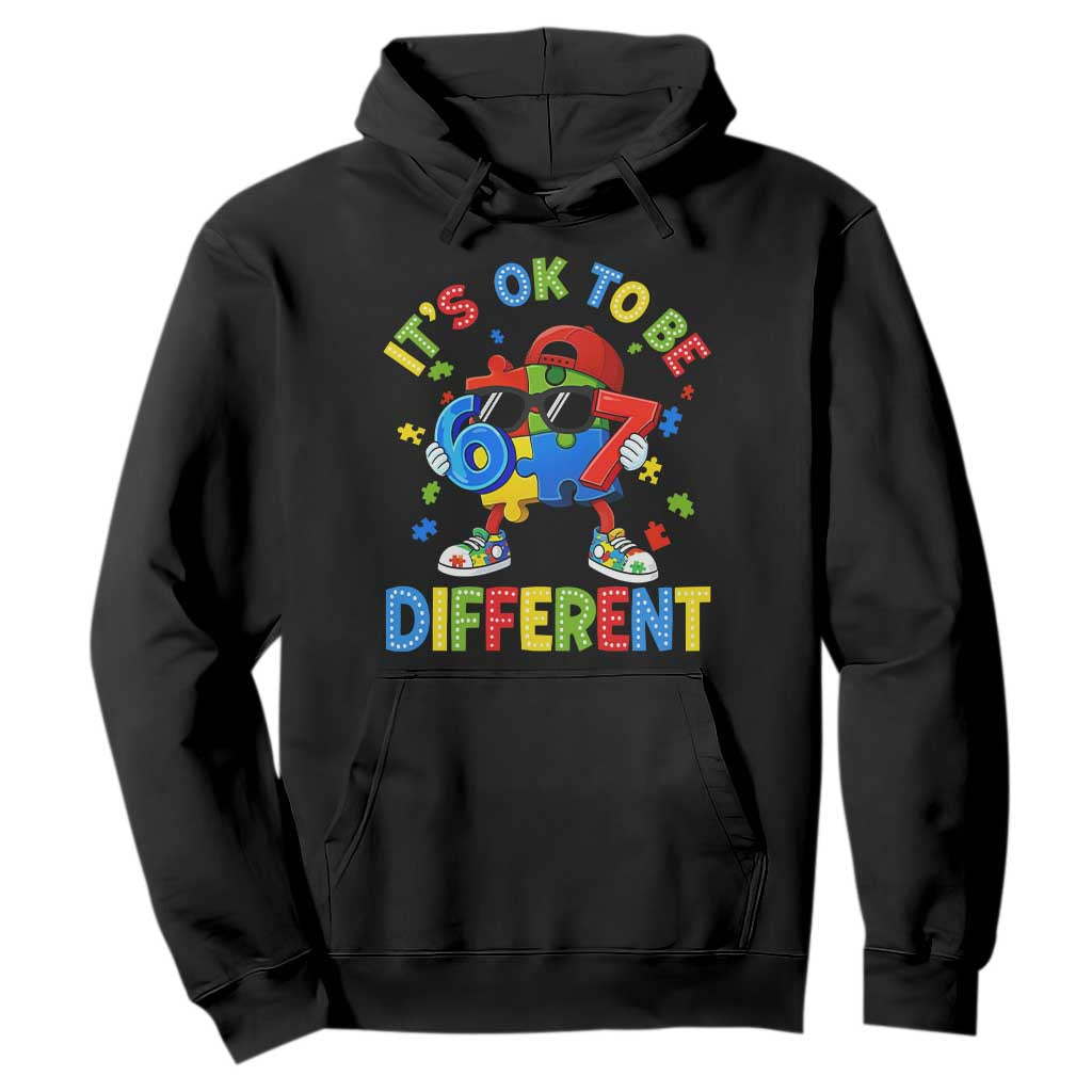 Six Seven Autism Support Hoodie It Is Ok To Be Different 67 Meme Puzzle