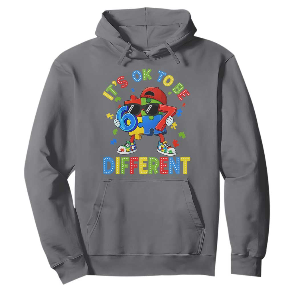 Six Seven Autism Support Hoodie It Is Ok To Be Different 67 Meme Puzzle