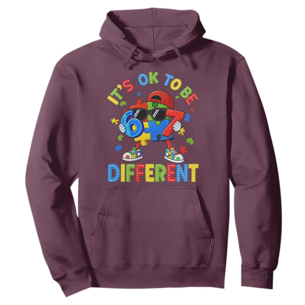 Six Seven Autism Support Hoodie It Is Ok To Be Different 67 Meme Puzzle