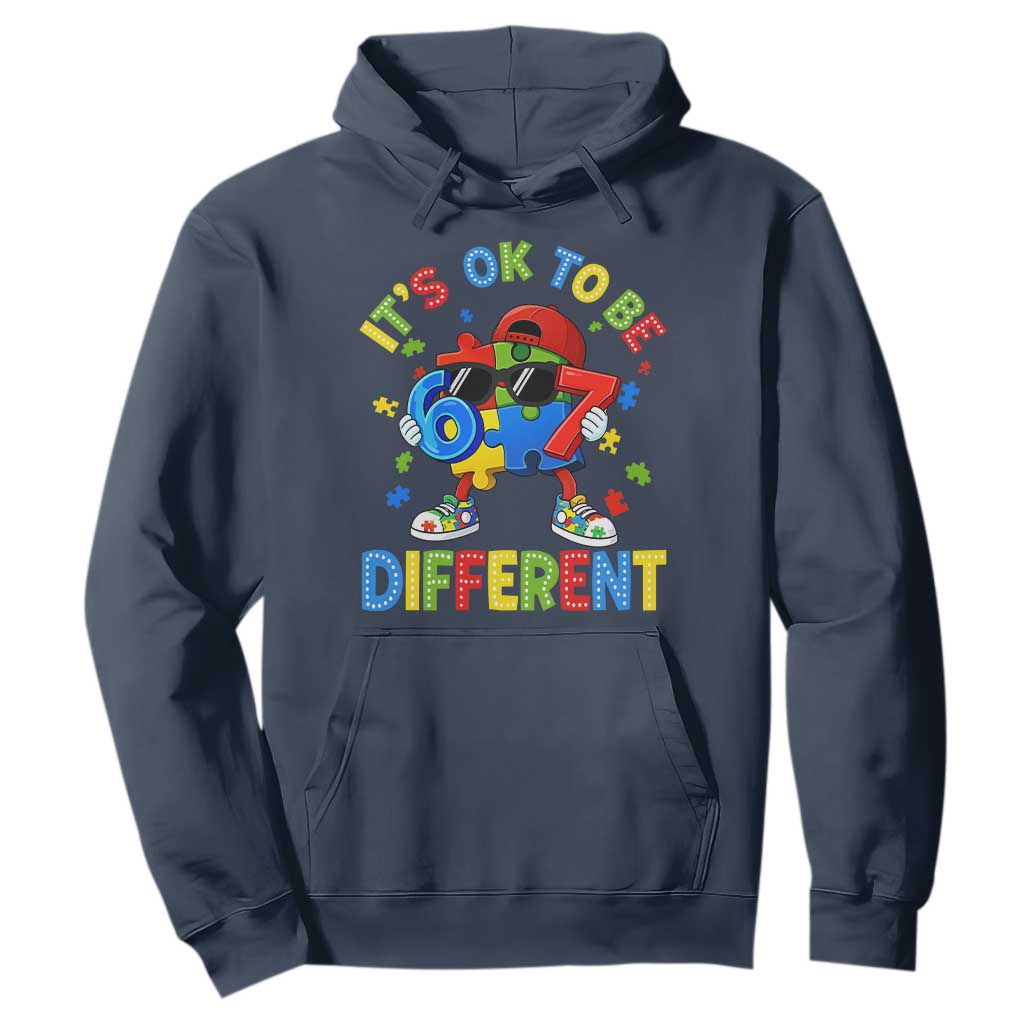 Six Seven Autism Support Hoodie It Is Ok To Be Different 67 Meme Puzzle