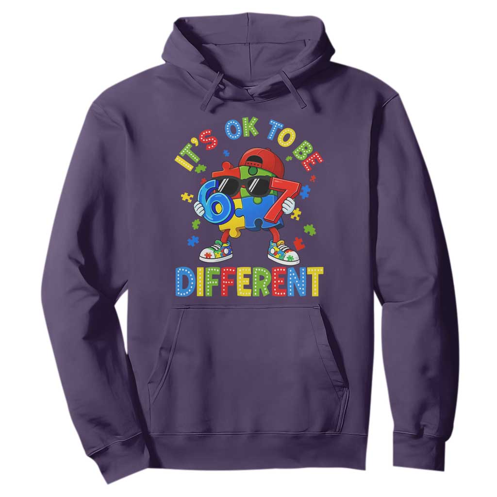 Six Seven Autism Support Hoodie It Is Ok To Be Different 67 Meme Puzzle