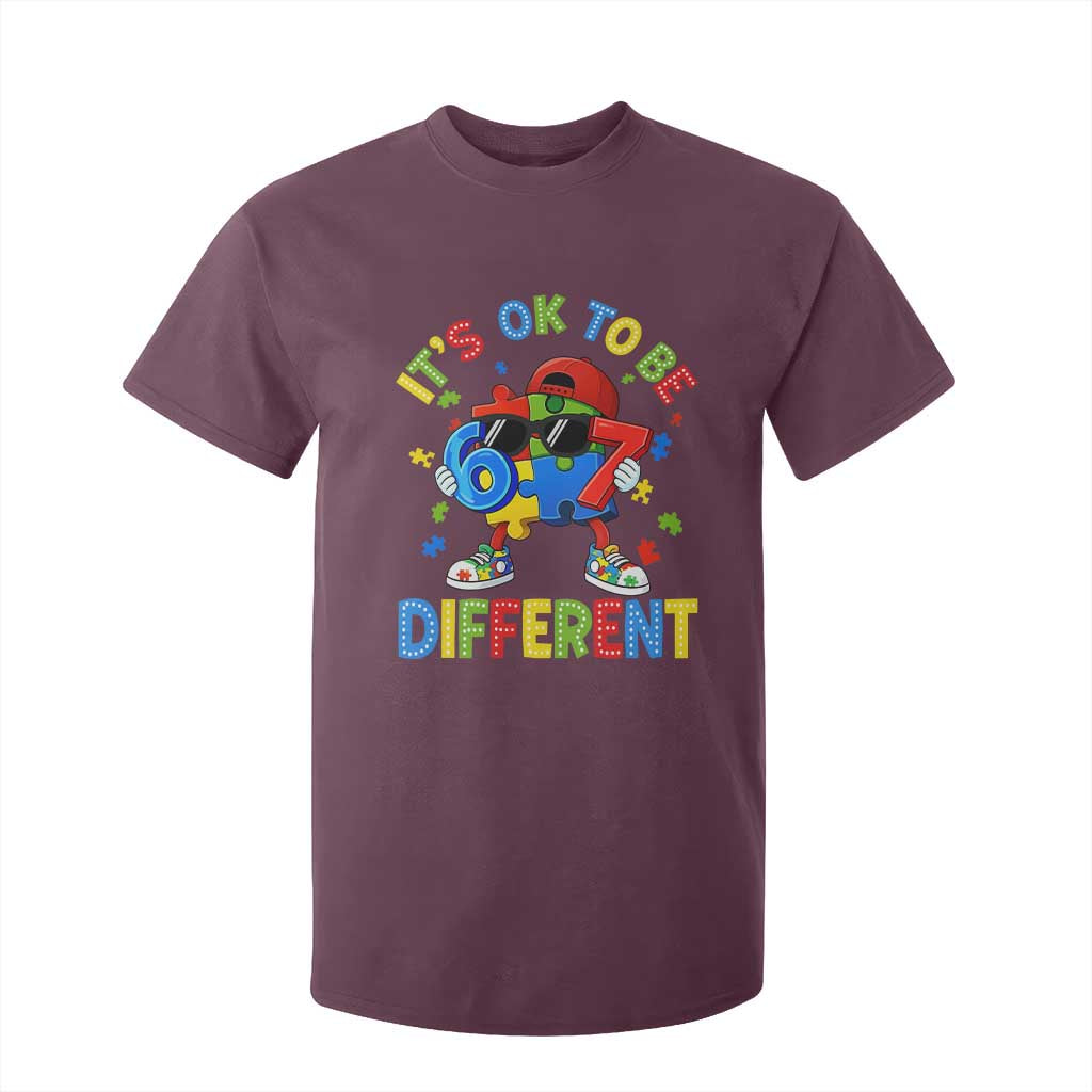 Six Seven Autism Support T Shirt For Kid It Is Ok To Be Different 67 Meme Puzzle