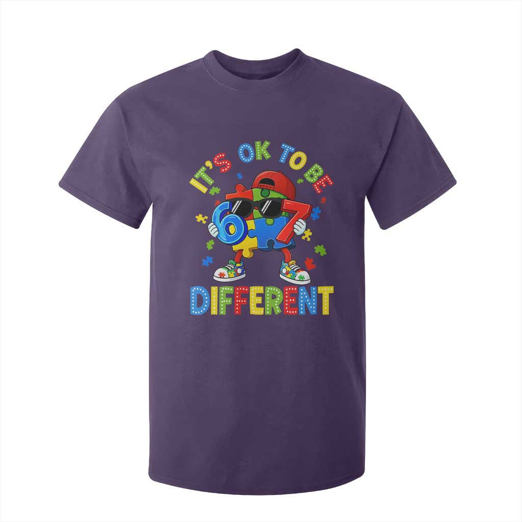 Six Seven Autism Support T Shirt For Kid It Is Ok To Be Different 67 Meme Puzzle
