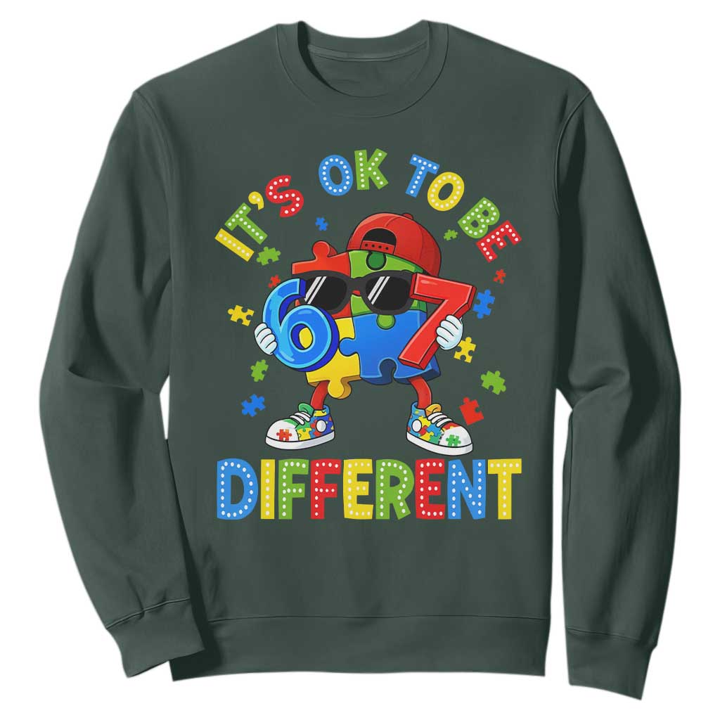 Six Seven Autism Support Sweatshirt It Is Ok To Be Different 67 Meme Puzzle