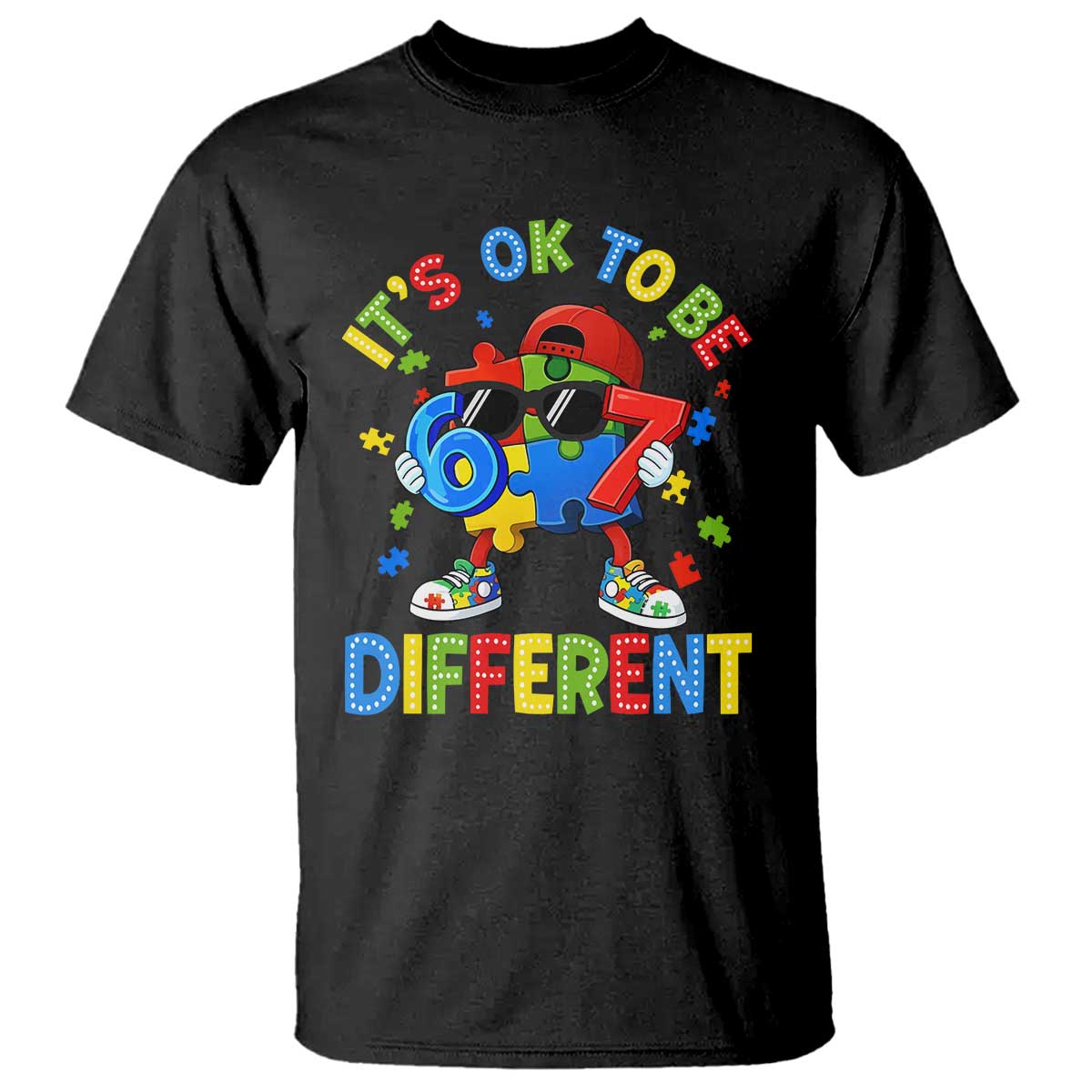 Six Seven Autism Support T Shirt It Is Ok To Be Different 67 Meme Puzzle
