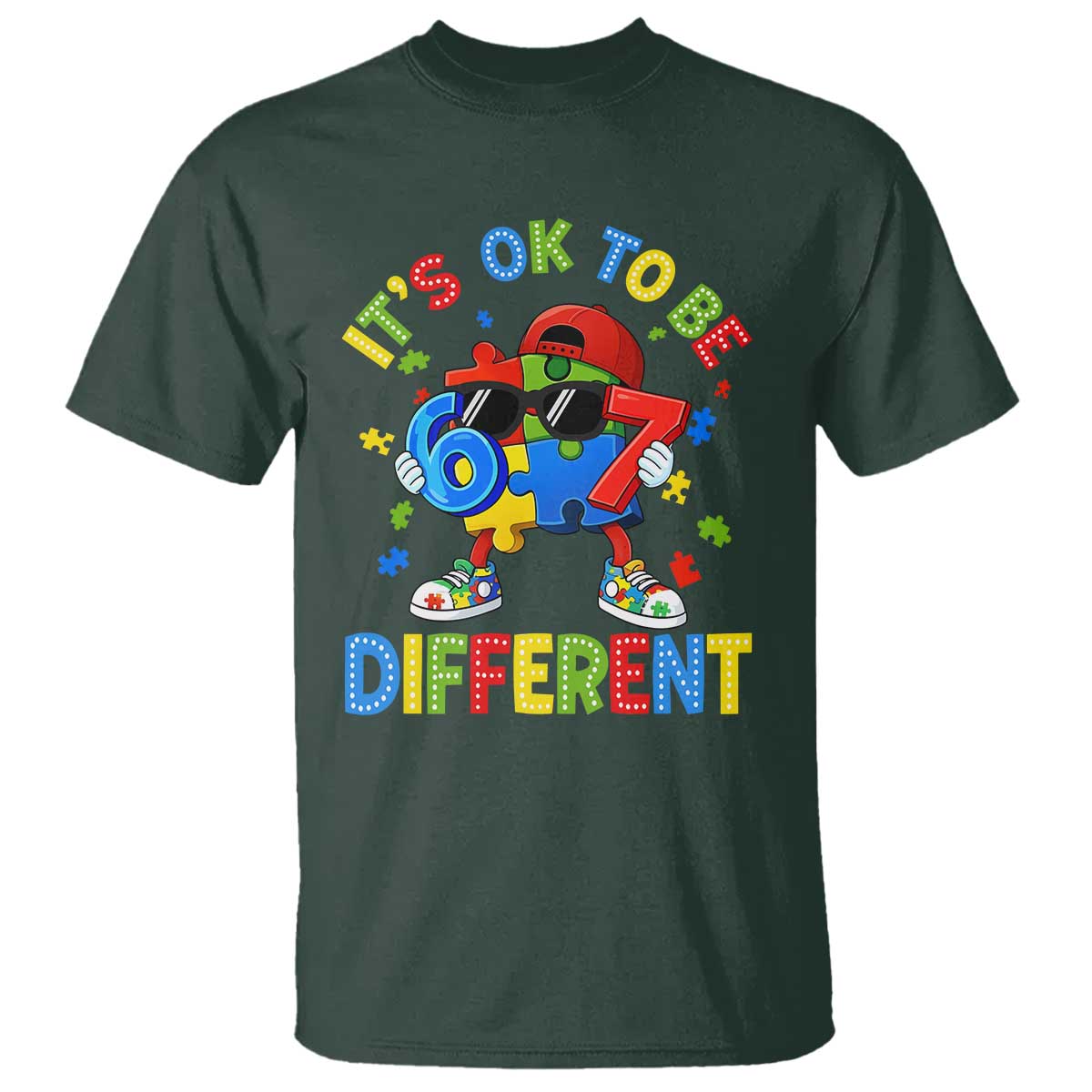 Six Seven Autism Support T Shirt It Is Ok To Be Different 67 Meme Puzzle