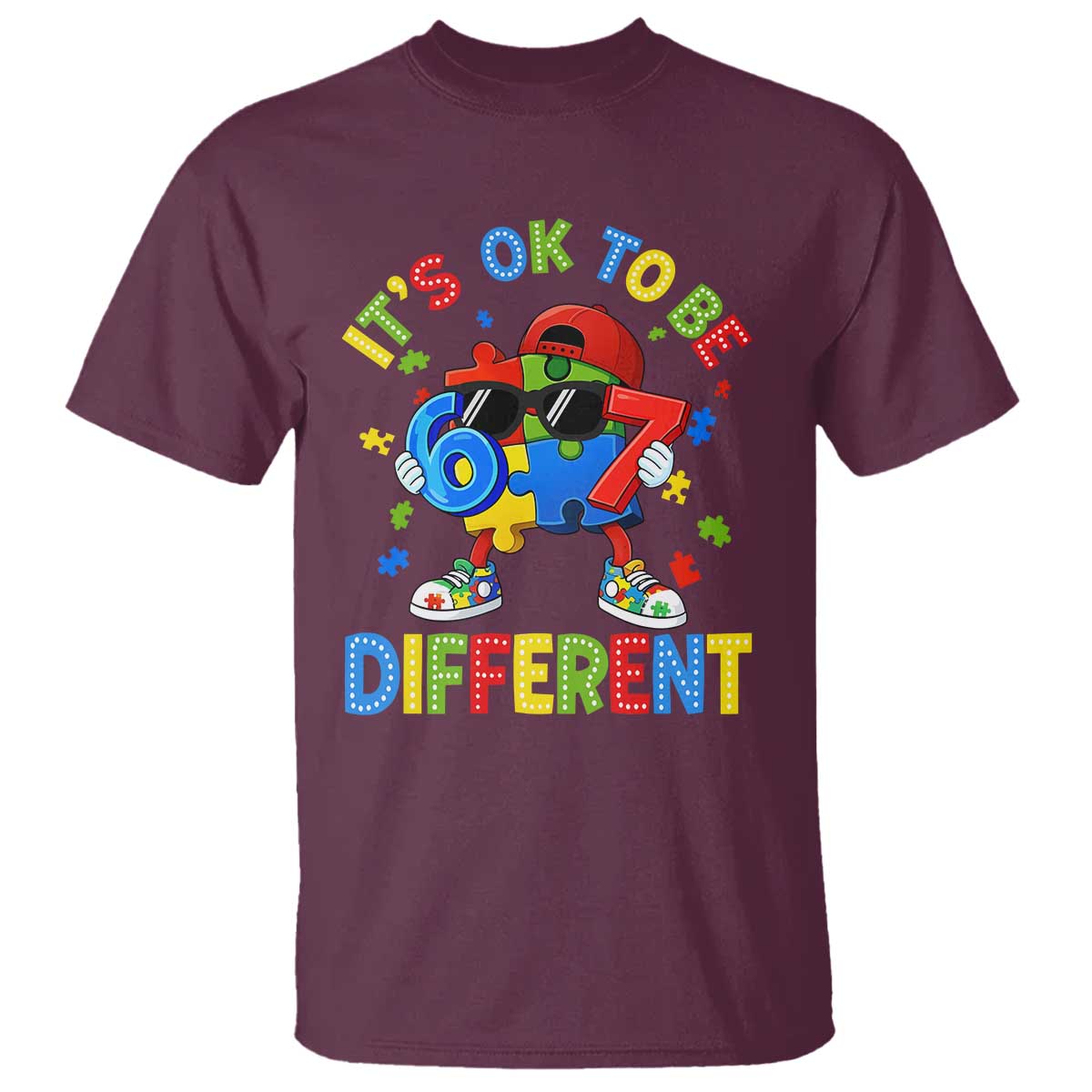 Six Seven Autism Support T Shirt It Is Ok To Be Different 67 Meme Puzzle