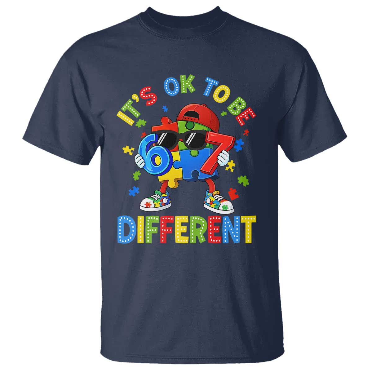 Six Seven Autism Support T Shirt It Is Ok To Be Different 67 Meme Puzzle