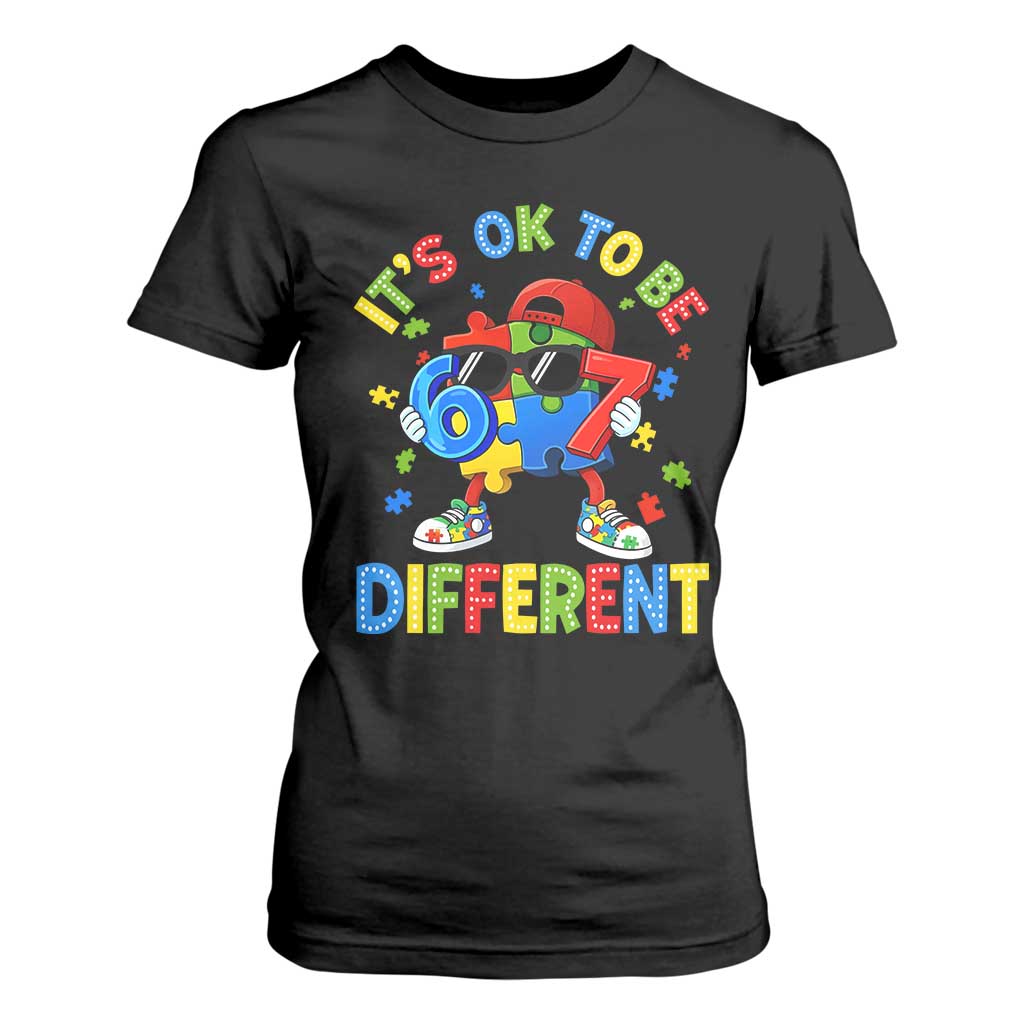 Six Seven Autism Support T Shirt For Women It Is Ok To Be Different 67 Meme Puzzle
