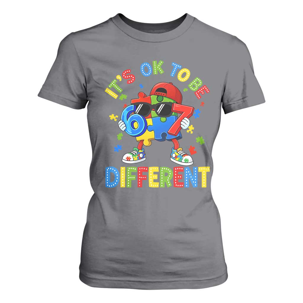 Six Seven Autism Support T Shirt For Women It Is Ok To Be Different 67 Meme Puzzle