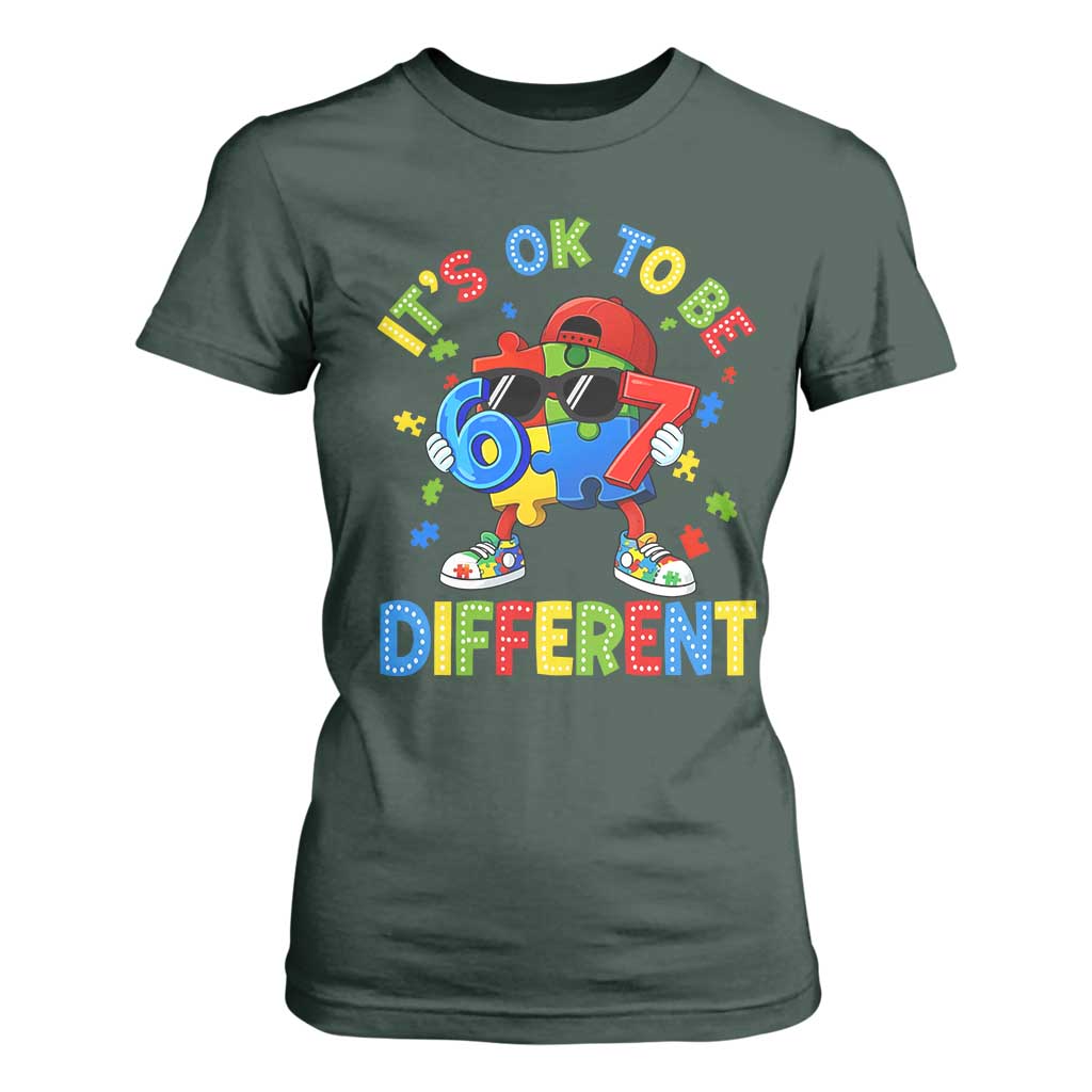 Six Seven Autism Support T Shirt For Women It Is Ok To Be Different 67 Meme Puzzle