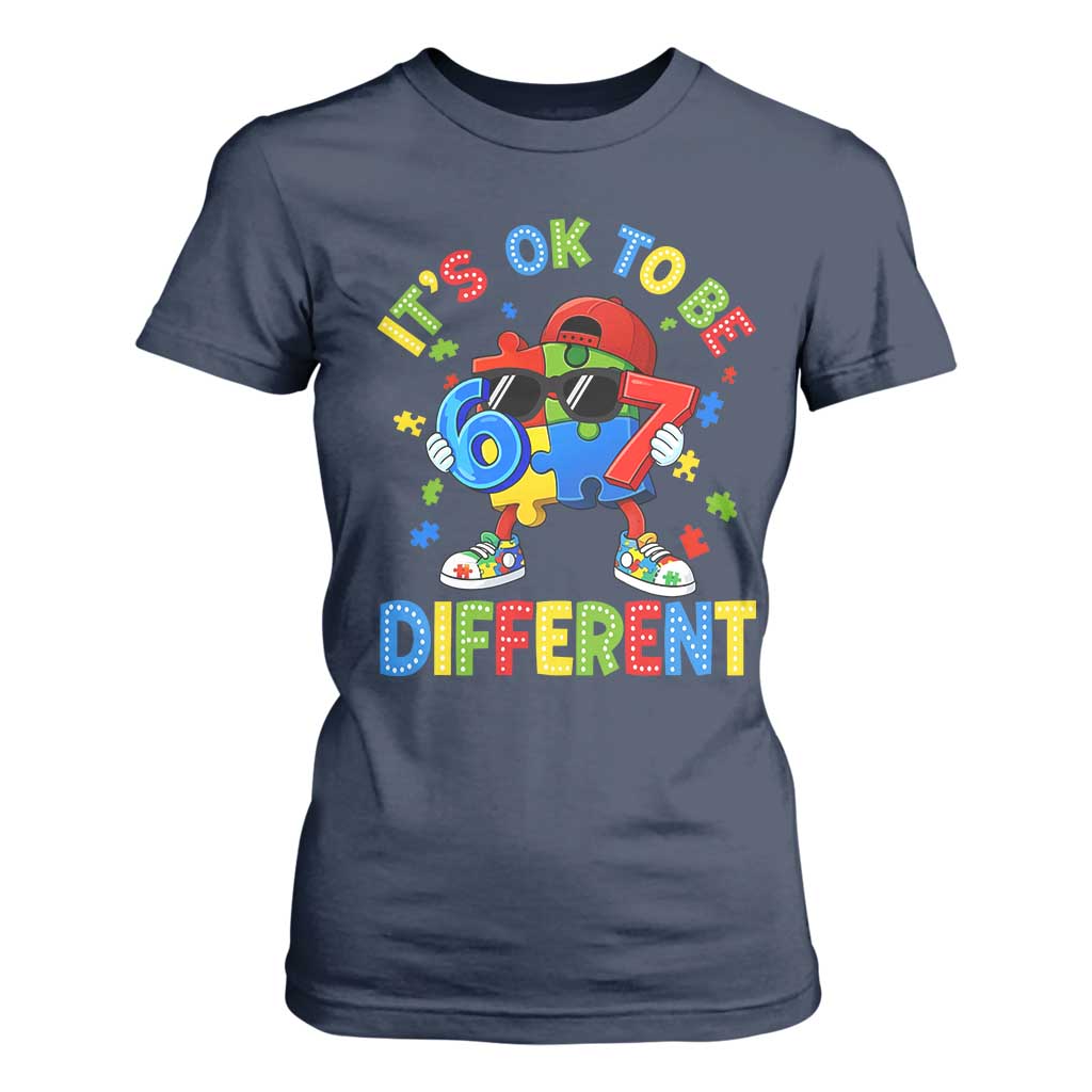 Six Seven Autism Support T Shirt For Women It Is Ok To Be Different 67 Meme Puzzle
