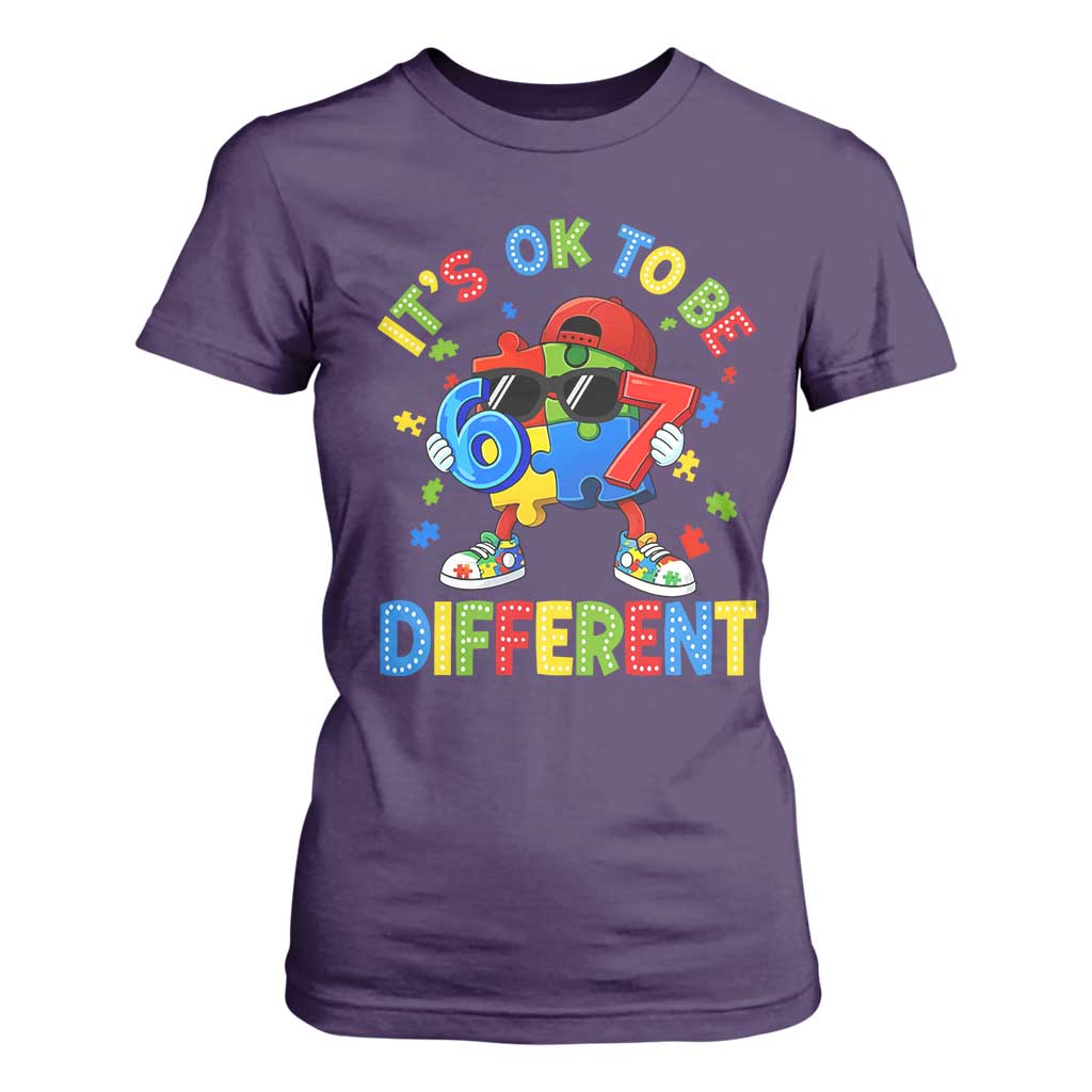 Six Seven Autism Support T Shirt For Women It Is Ok To Be Different 67 Meme Puzzle