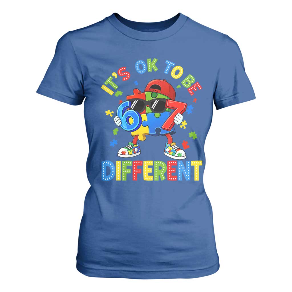 Six Seven Autism Support T Shirt For Women It Is Ok To Be Different 67 Meme Puzzle