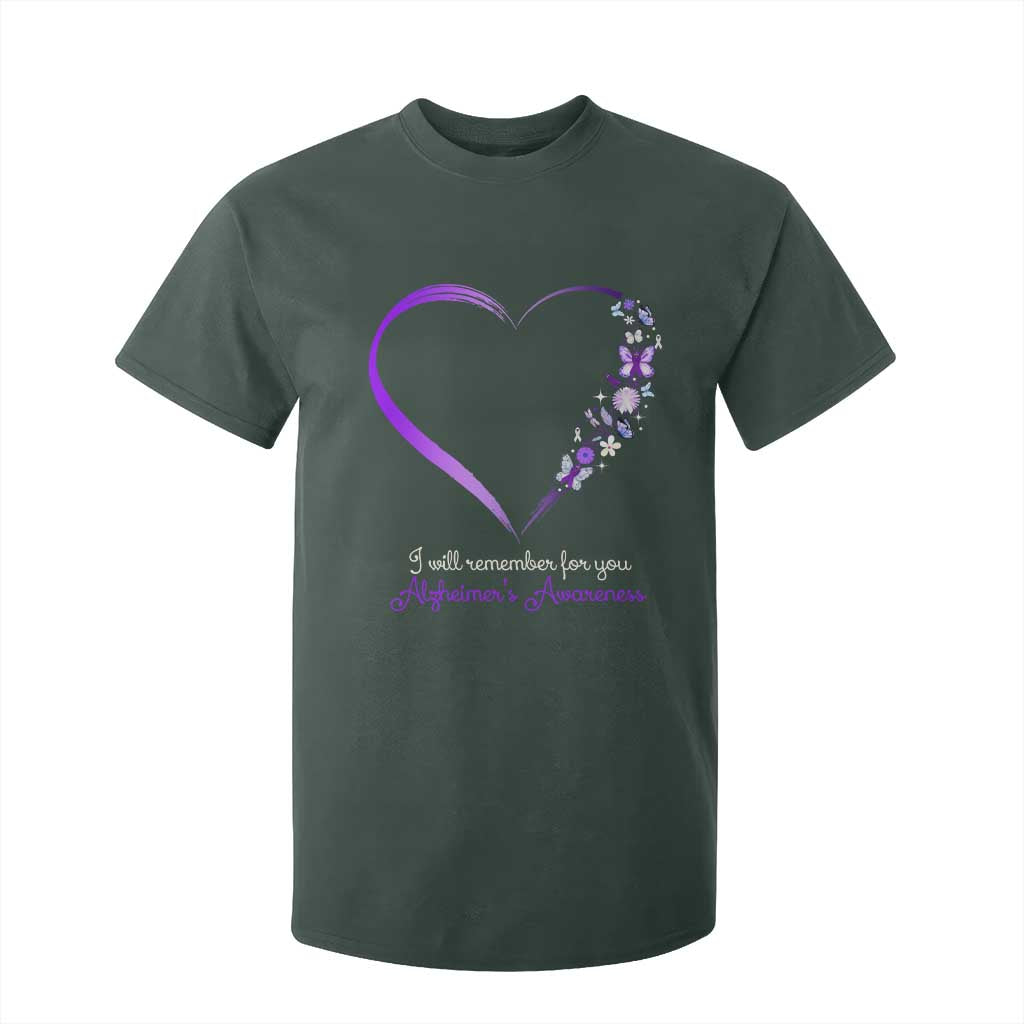 Alzheimer Support T Shirt For Kid I Will Remember For You Daisy Flower Butterfly