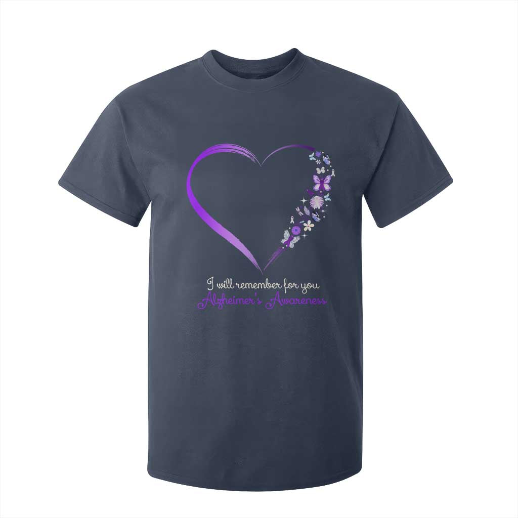 Alzheimer Support T Shirt For Kid I Will Remember For You Daisy Flower Butterfly