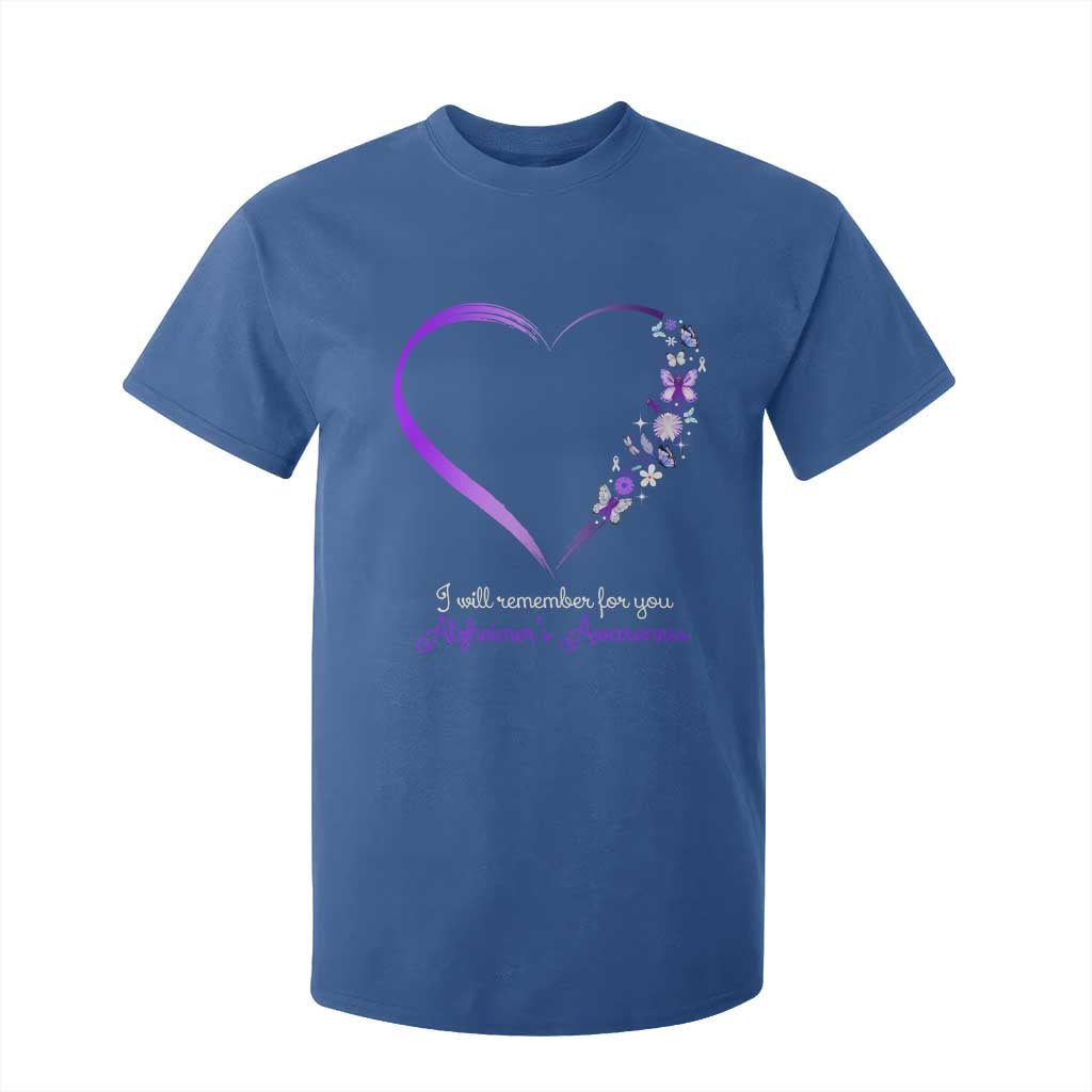 Alzheimer Support T Shirt For Kid I Will Remember For You Daisy Flower Butterfly