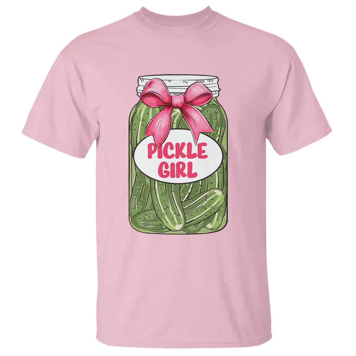 funny-pickle-girl-t-shirt-canned-dill-cucumber-pink-bow-coquette