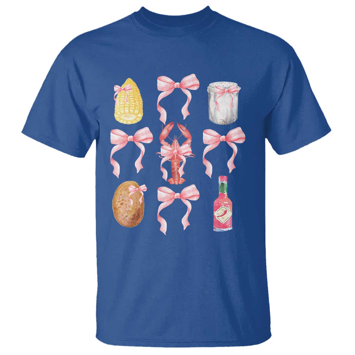 funny-crawfish-bow-pink-t-shirt-cute-coquette-y2k-clean-girl-aesthetic