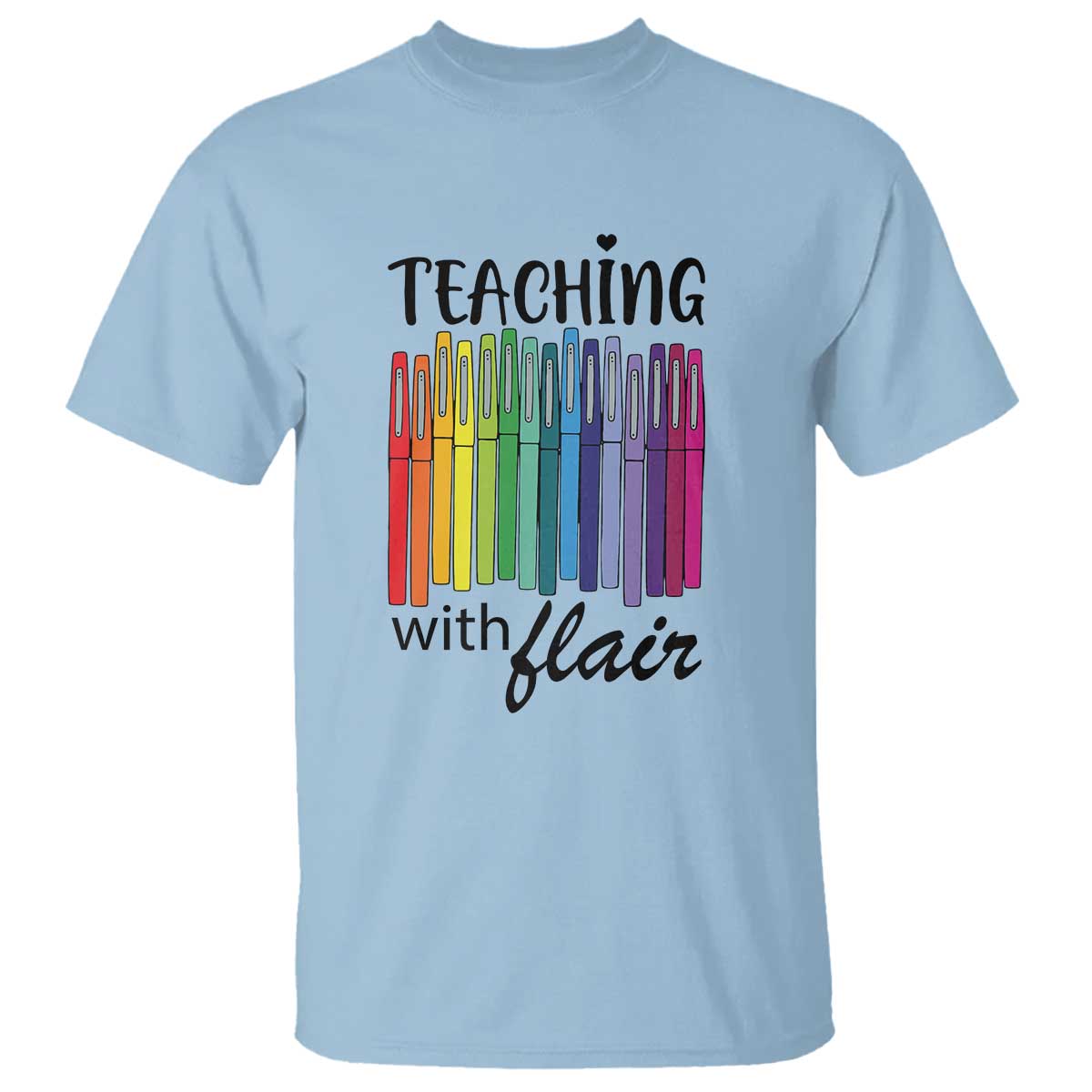 funny-teacher-t-shirt-teaching-with-flair-colorful-pen-back-to-school