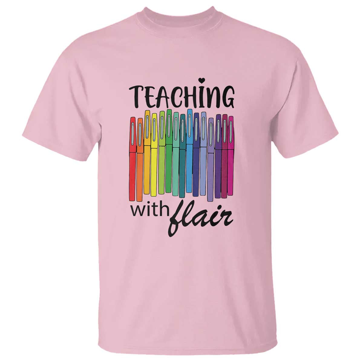 funny-teacher-t-shirt-teaching-with-flair-colorful-pen-back-to-school