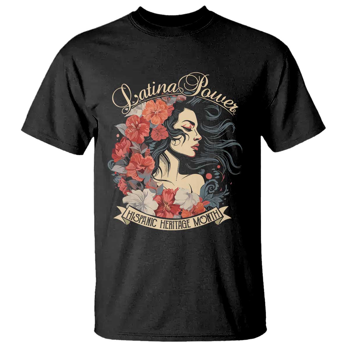 latina-power-t-shirt-hispanic-heritage-month-vintage-women-flowers
