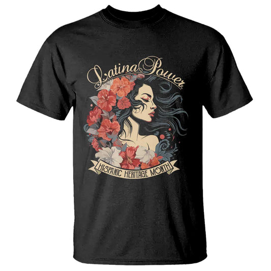 latina-power-t-shirt-hispanic-heritage-month-vintage-women-flowers