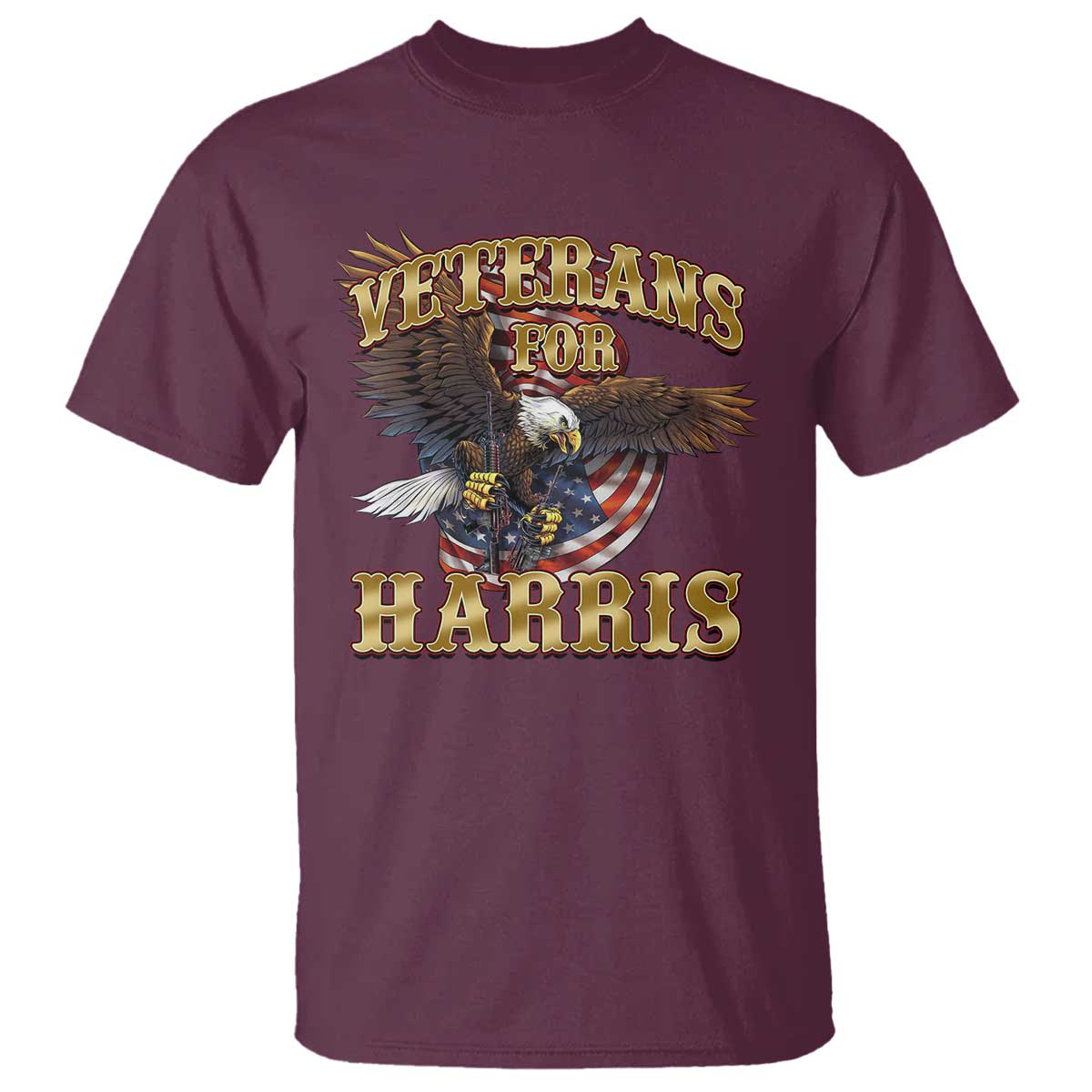 veterans-for-harris-2024-t-shirt-military-vintage-eagle-gun-american-flag