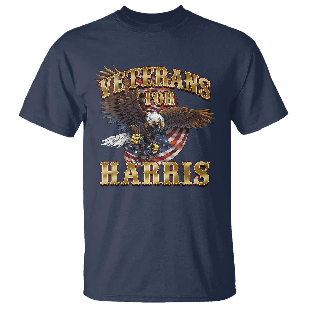 veterans-for-harris-2024-t-shirt-military-vintage-eagle-gun-american-flag