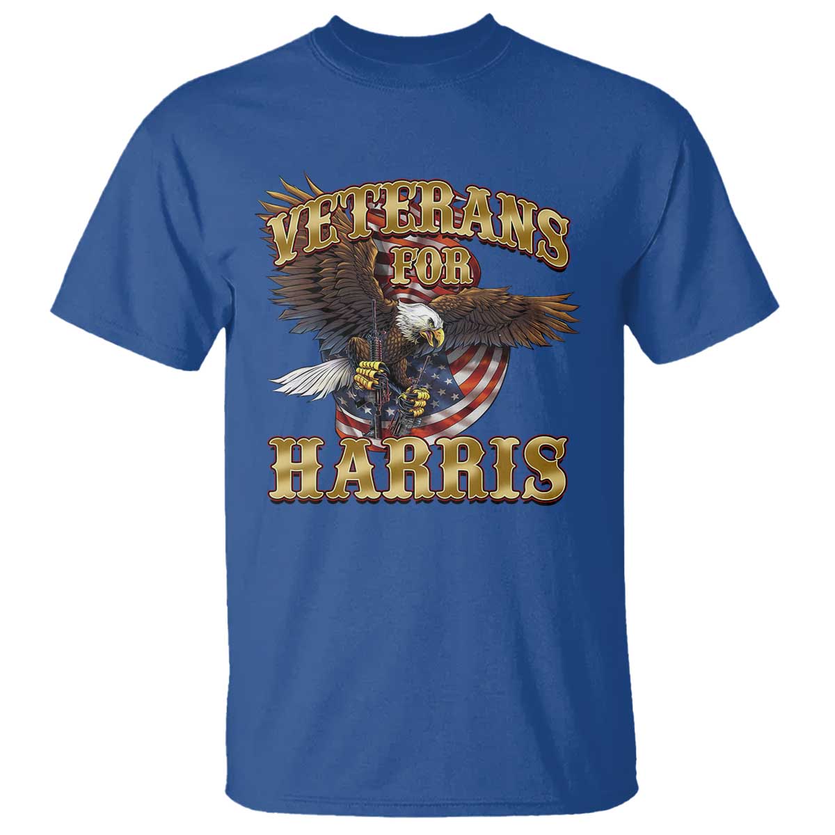 veterans-for-harris-2024-t-shirt-military-vintage-eagle-gun-american-flag