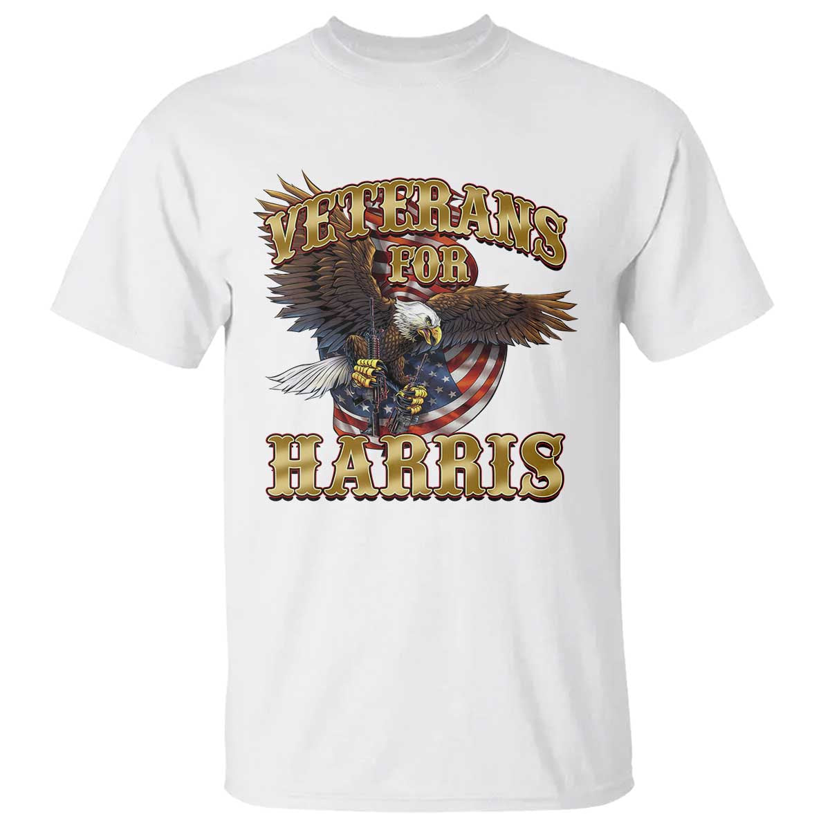 veterans-for-harris-2024-t-shirt-military-vintage-eagle-gun-american-flag
