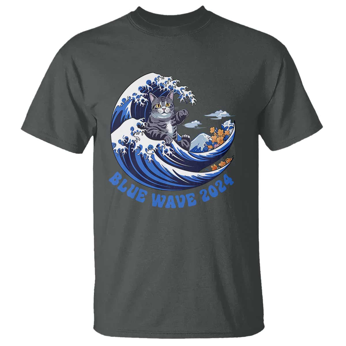 funny-blue-wave-2024-t-shirt-vote-blue-presidential-elections-cat-tsunami-flowers