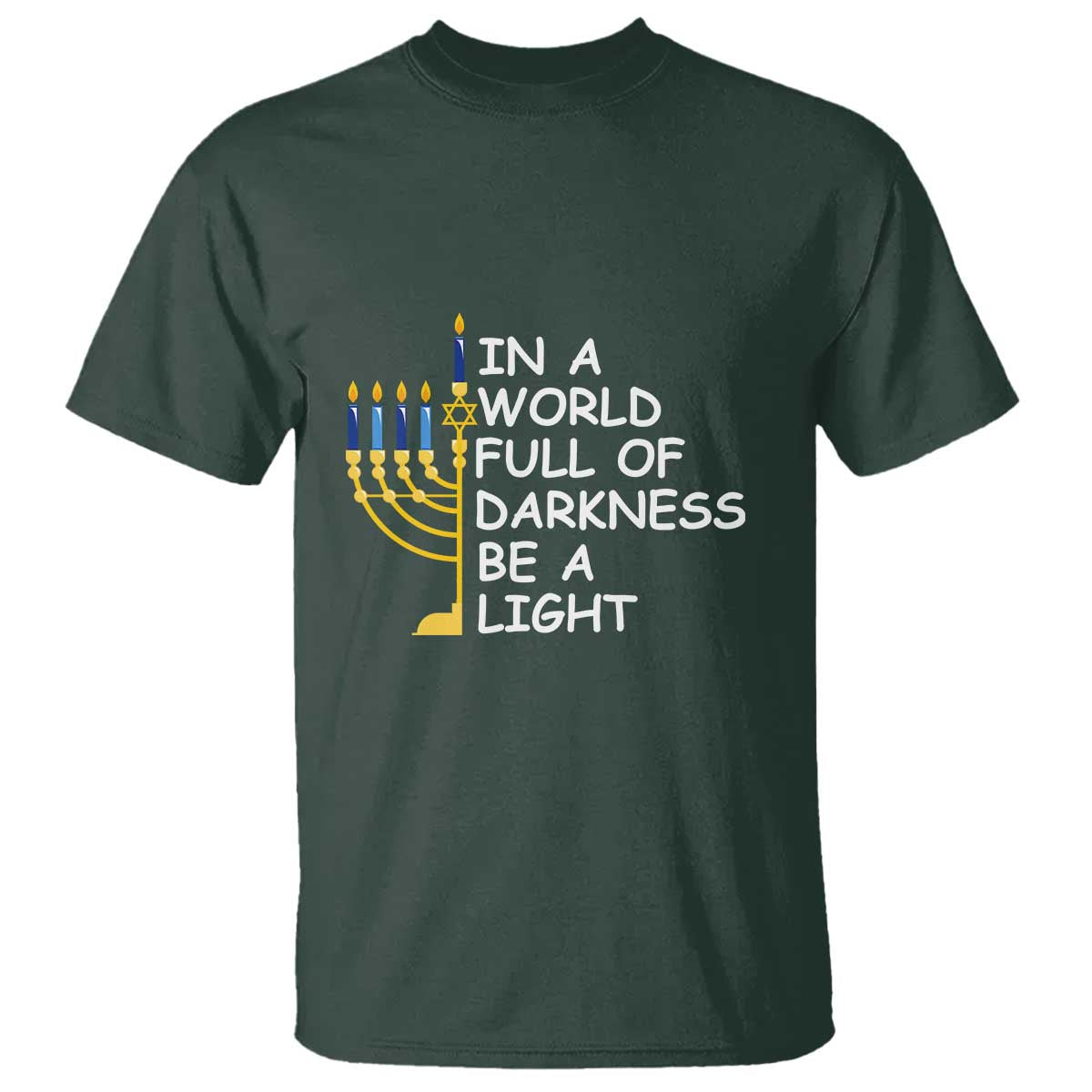 funny-hanukkah-t-shirt-in-a-world-full-of-darkness-be-a-light-menorah