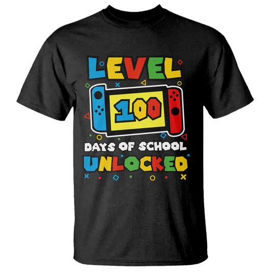 level-100-days-of-school-unlocked-t-shirt-happy-100th-days-of-school-gaming