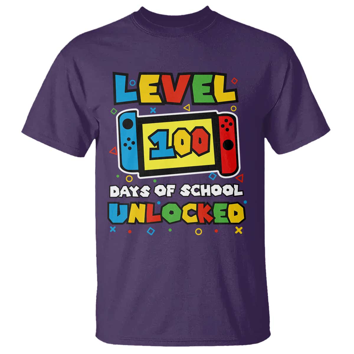 level-100-days-of-school-unlocked-t-shirt-happy-100th-days-of-school-gaming