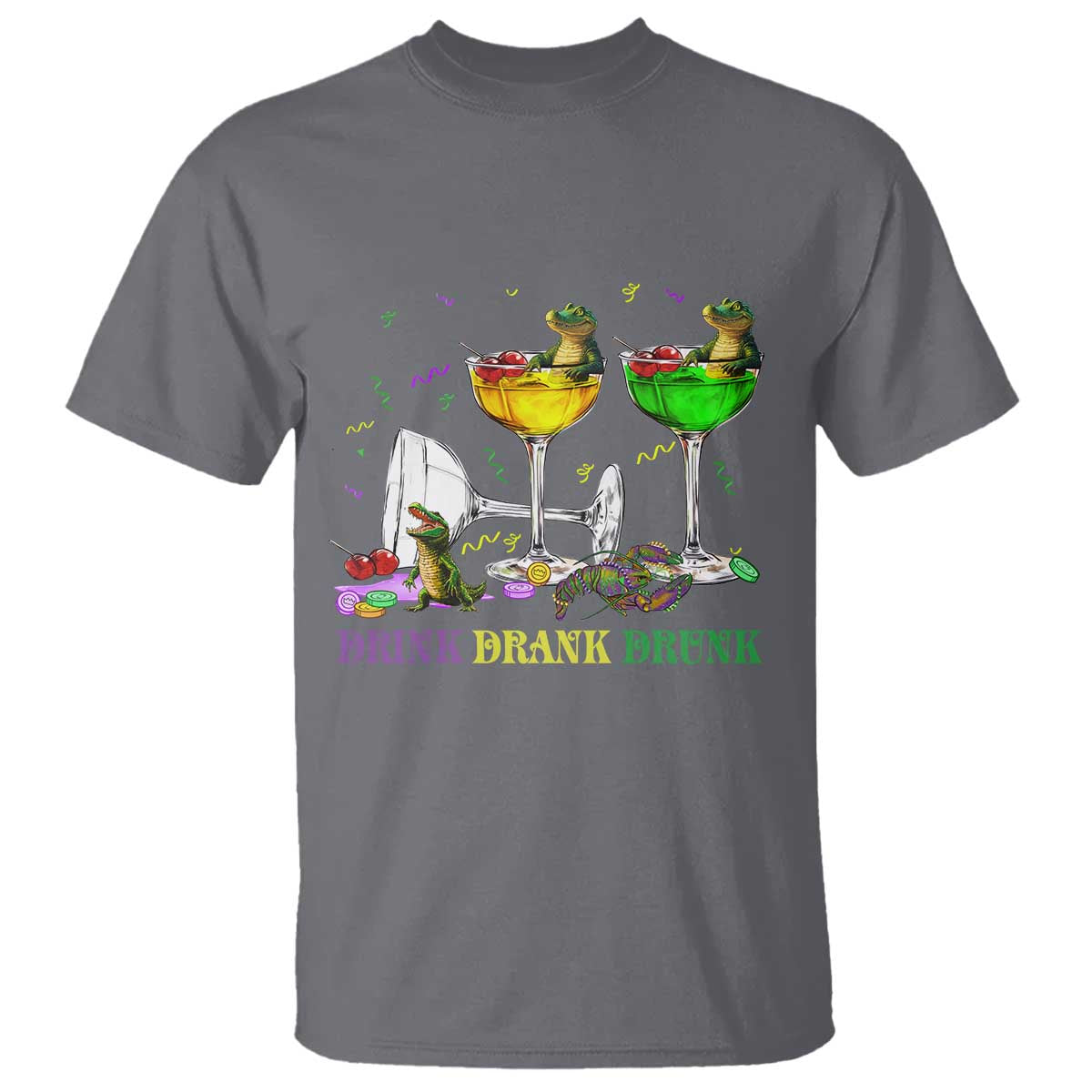 funny-mardi-gras-drinking-t-shirt-drink-drank-drunk-glass-of-wine-alligators