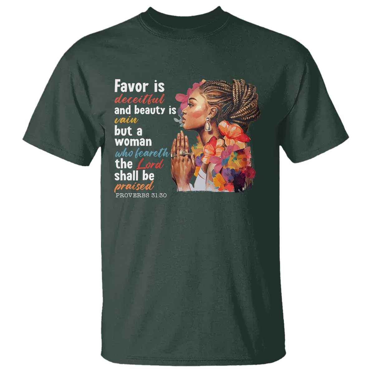 christian-african-american-t-shirt-favor-is-deceitful-and-beauty-is-vain