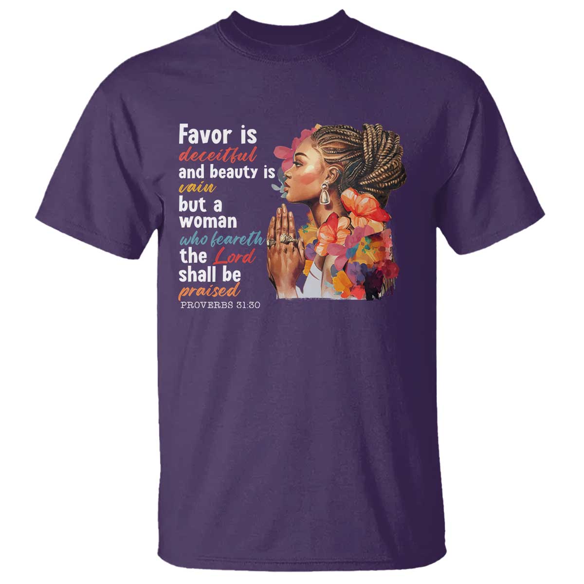christian-african-american-t-shirt-favor-is-deceitful-and-beauty-is-vain