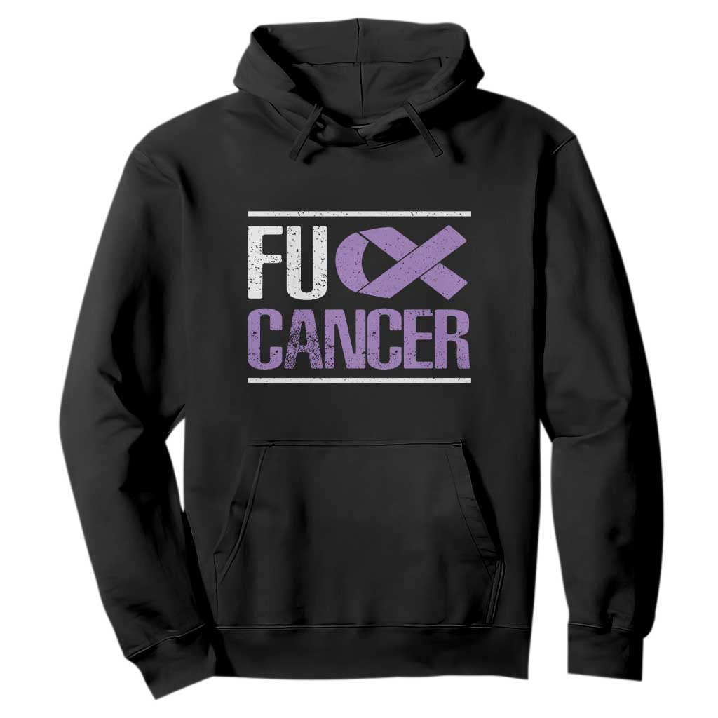 Fuck Cancer Hoodie Funny National Cancer Prevention Month Lavender Ribbon
