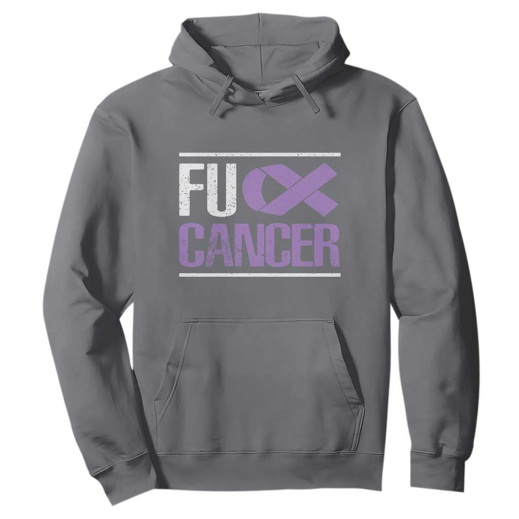 Fuck Cancer Hoodie Funny National Cancer Prevention Month Lavender Ribbon
