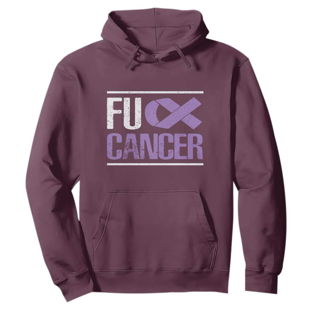 Fuck Cancer Hoodie Funny National Cancer Prevention Month Lavender Ribbon