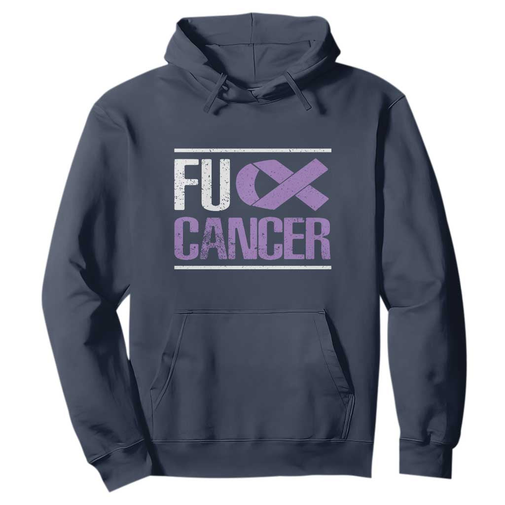 Fuck Cancer Hoodie Funny National Cancer Prevention Month Lavender Ribbon