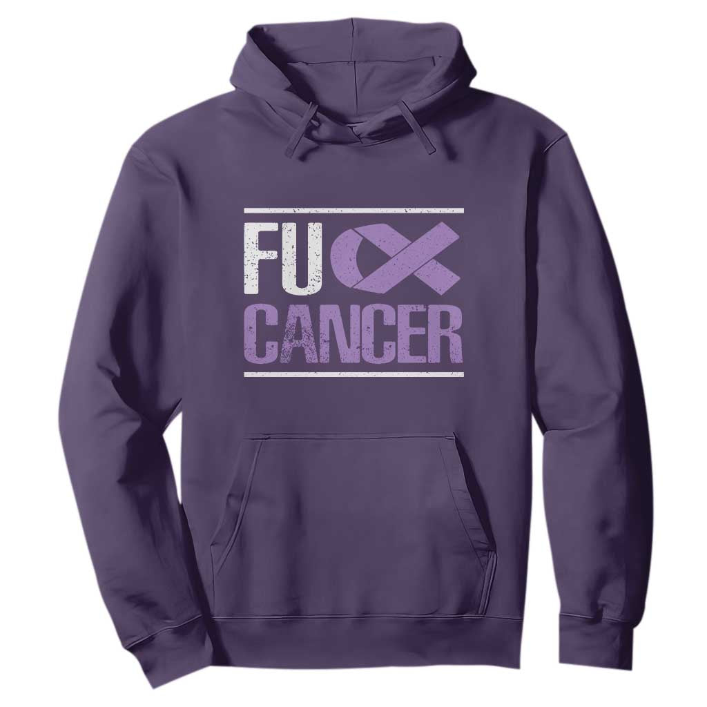 Fuck Cancer Hoodie Funny National Cancer Prevention Month Lavender Ribbon