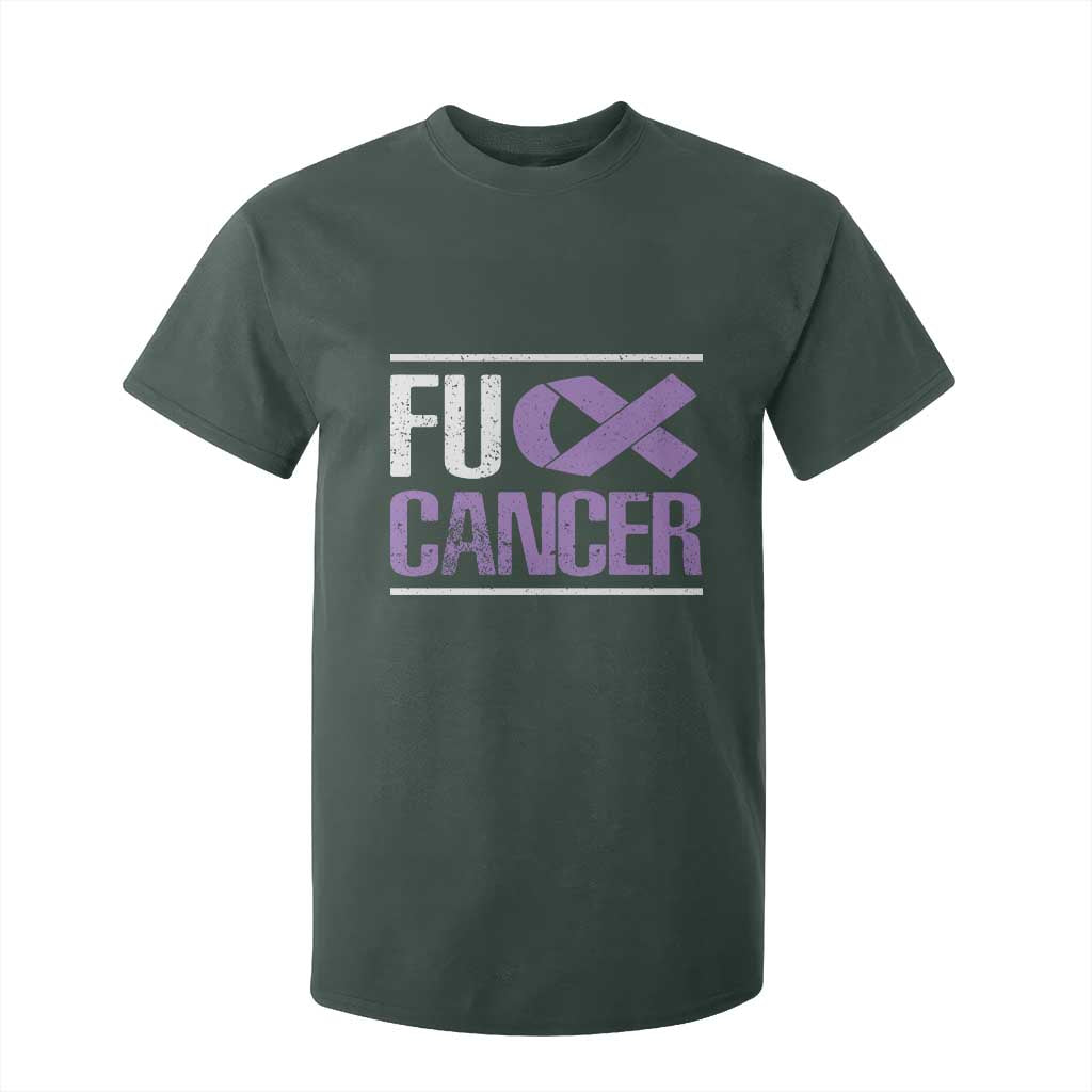 Fuck Cancer T Shirt For Kid Funny National Cancer Prevention Month Lavender Ribbon