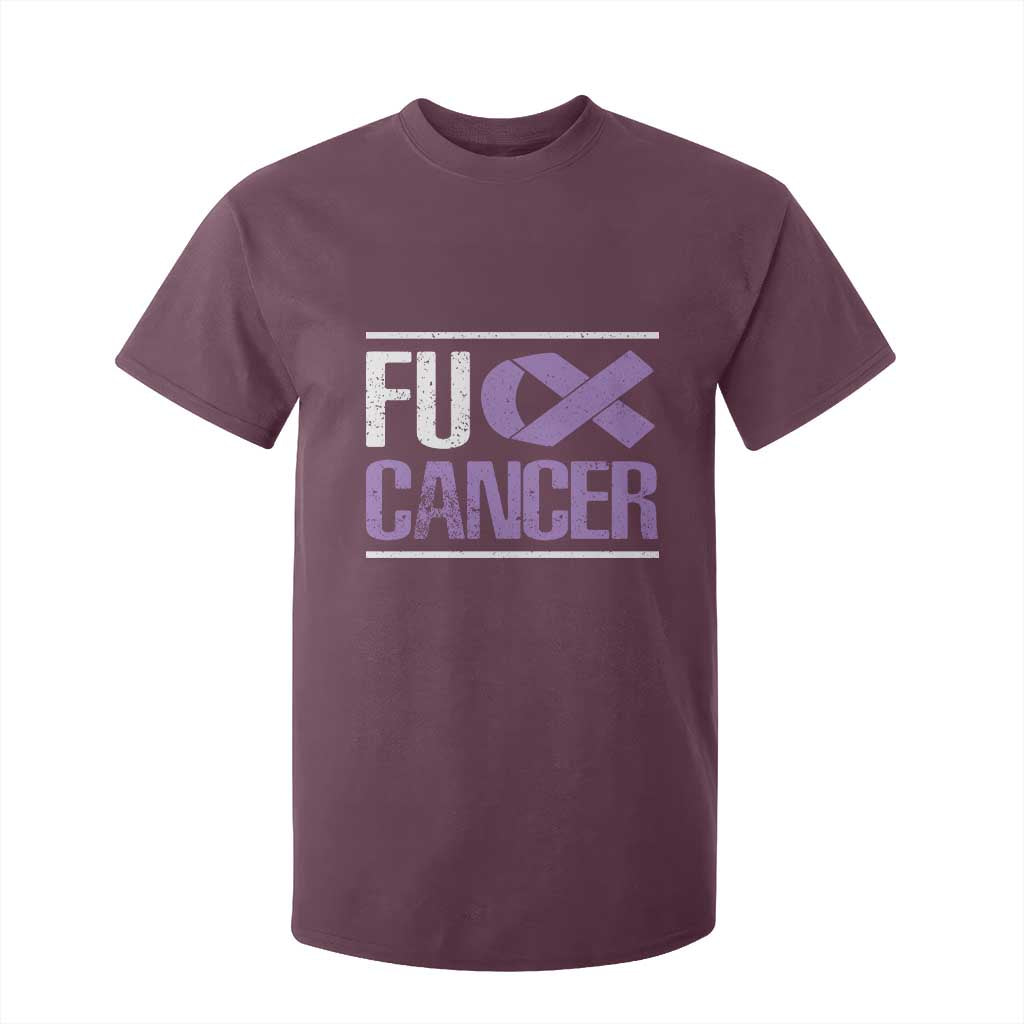Fuck Cancer T Shirt For Kid Funny National Cancer Prevention Month Lavender Ribbon