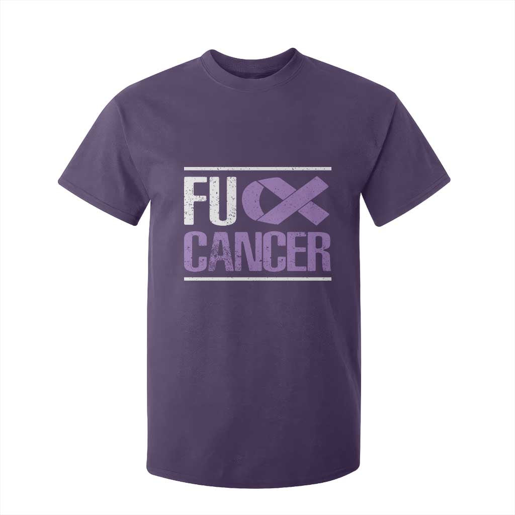 Fuck Cancer T Shirt For Kid Funny National Cancer Prevention Month Lavender Ribbon