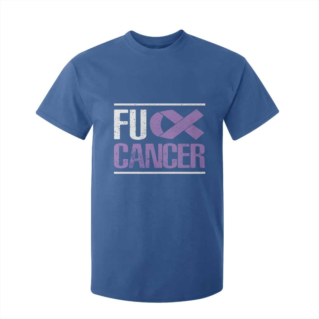 Fuck Cancer T Shirt For Kid Funny National Cancer Prevention Month Lavender Ribbon