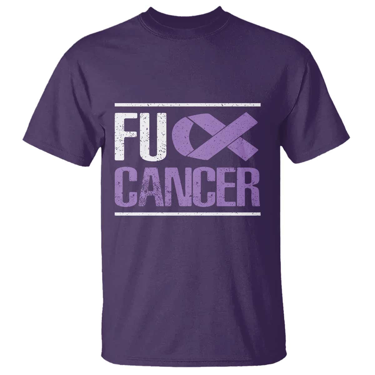 Fuck Cancer T Shirt Funny National Cancer Prevention Month Lavender Ribbon