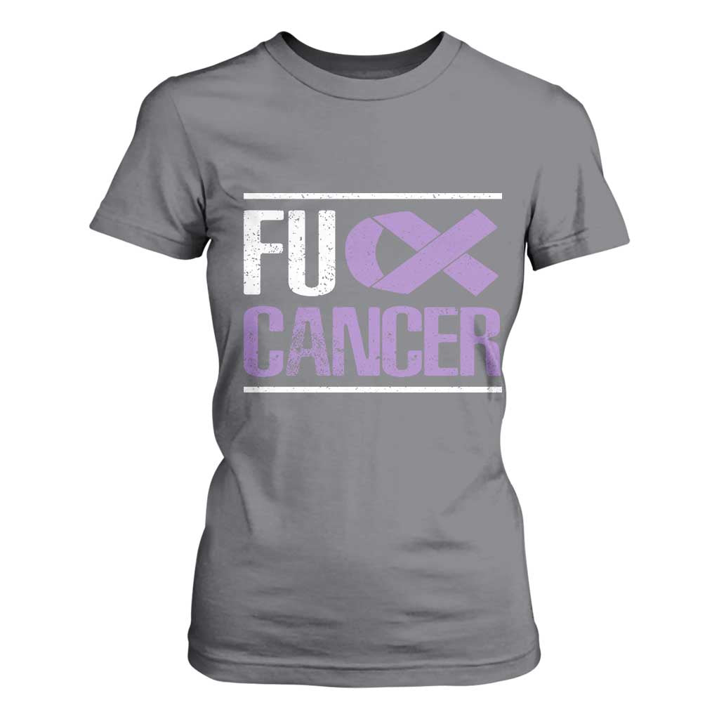 Fuck Cancer T Shirt For Women Funny National Cancer Prevention Month Lavender Ribbon